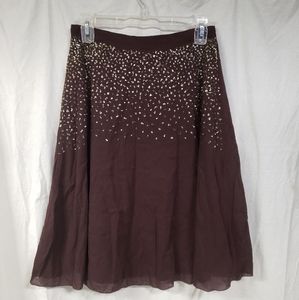 y2k Brown skirt with green details Womens Small Hippie Gypsy Fairy Boho